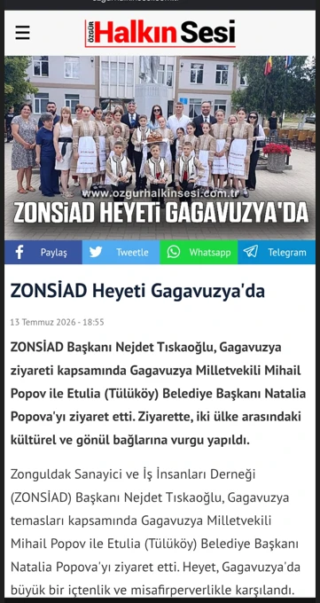 ZONSİAD Heyeti Gagavuzya'da