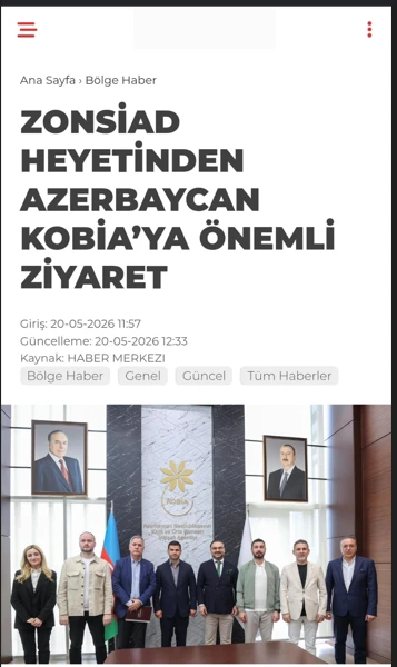 ZONSİAD HEYETİNDEN AZERBAYCAN KOBİA’YA ÖNEMLİ ZİYARET