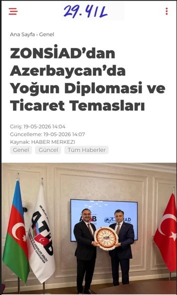 ZONSİAD’dan Azerbaycan’da Yoğun Diplomasi ve Ticaret Temasları
